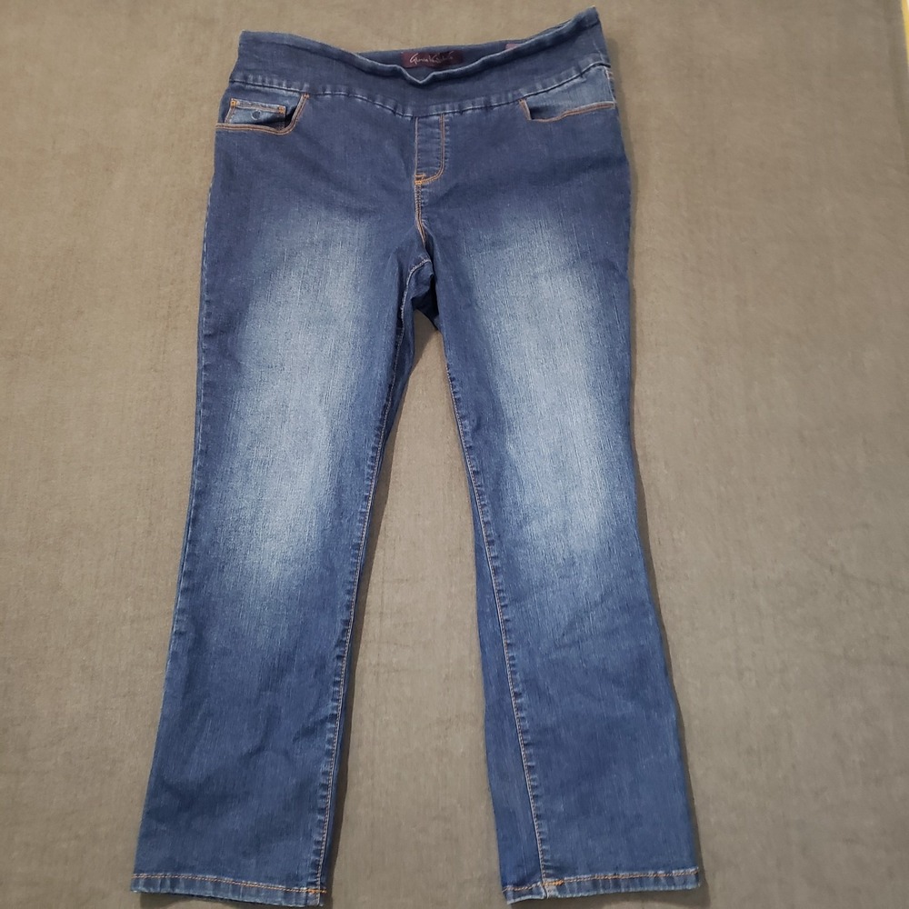 Gloria Vanderbilt Jeans‎ Womens Size 16 Pull On Straight Leg Dark Wash